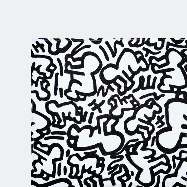 Etta Loves x Keith Haring XL Sensory Baby Muslin (Black & White)