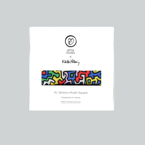 Etta Loves x Keith Haring XL 'Brazil' Sensory Baby Muslin