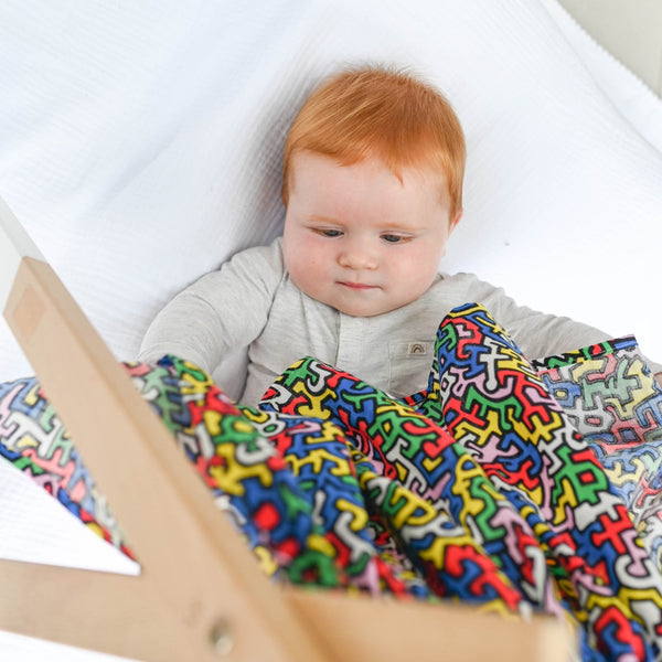 Etta Loves x Keith Haring XL 'Brazil' Sensory Baby Muslin