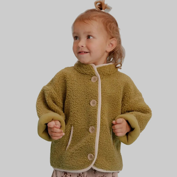Lorah Moss Borg Teddy Button Up Jacket
