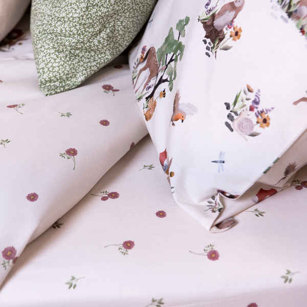 Meadow Floral Cotton Fitted Bed Sheet