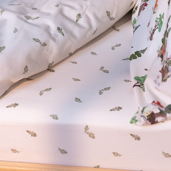 Woodland Leaf Cotton Fitted Bed Sheet