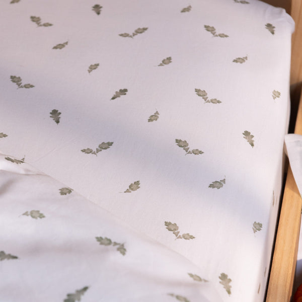 Woodland Leaf Cotton Fitted Bed Sheet