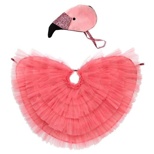 Flamingo Tulle Cape and Cap Dress Up Set