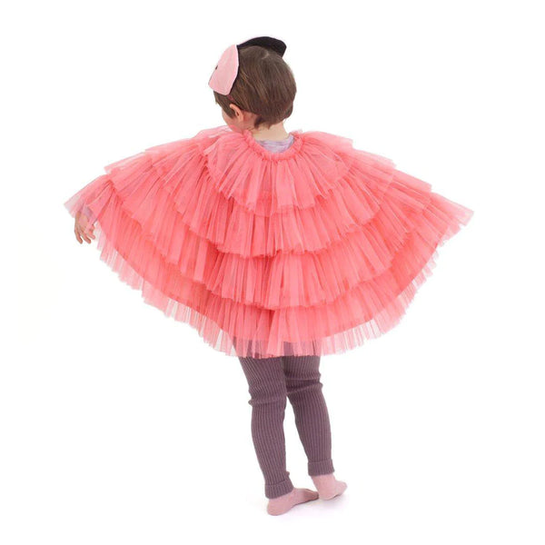 Flamingo Tulle Cape and Cap Dress Up Set