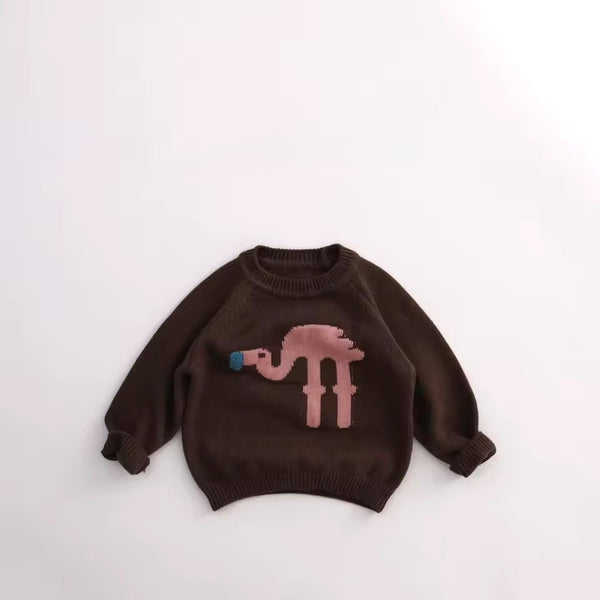 Tickled Pink Flamingo Cotton Knit Jumper