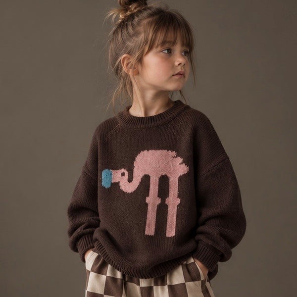 Tickled Pink Flamingo Cotton Knit Jumper