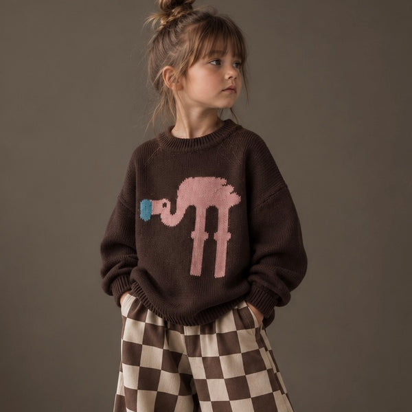 Tickled Pink Flamingo Cotton Knit Jumper