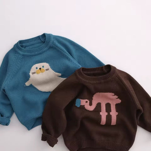 Tickled Pink Flamingo Cotton Knit Jumper