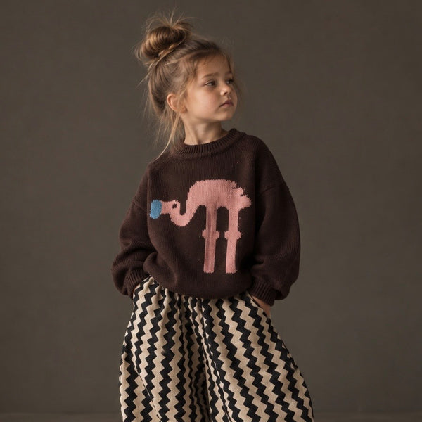 Tickled Pink Flamingo Cotton Knit Jumper