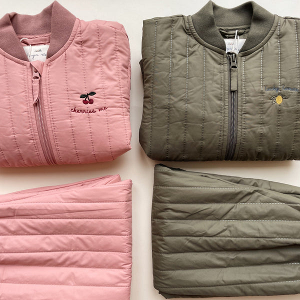 Evi Quilted Jacket and Trousers Thermo Set (Olive)