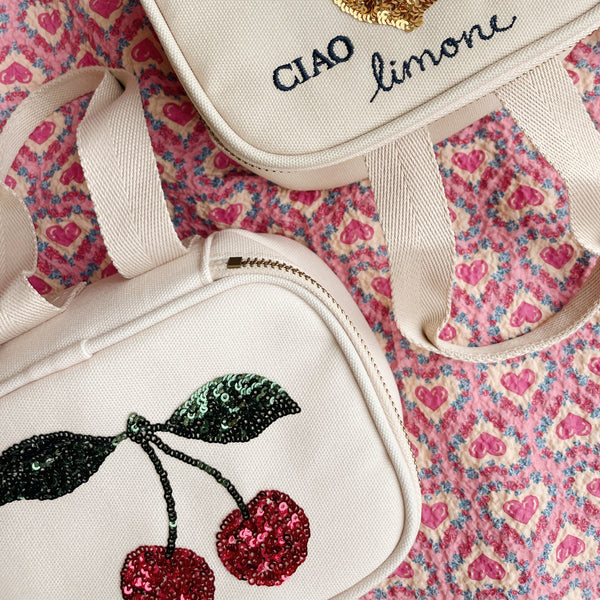 Sequinned Cherry Print Mini Thermo Lunch Bag