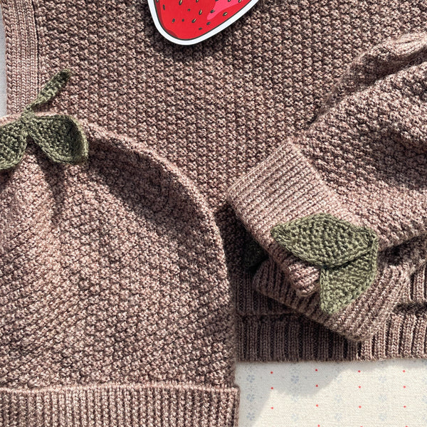 Fruity Merino Wool Knitted Mittens (Bunny Brown Melange)