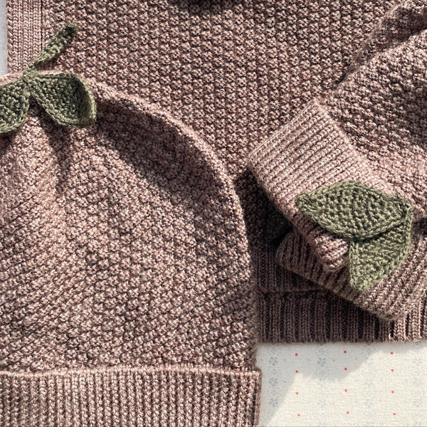 Fruity Merino Wool Knitted Beanie (Bunny Brown Melange)