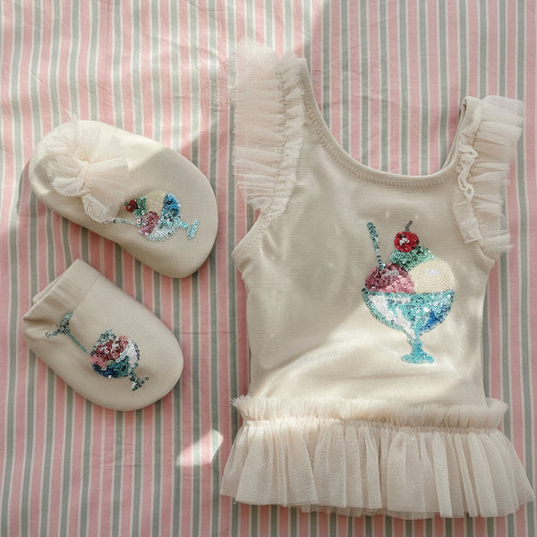 Amandine Gelato Sequinned Frill Swim Shoes (Rosewater)