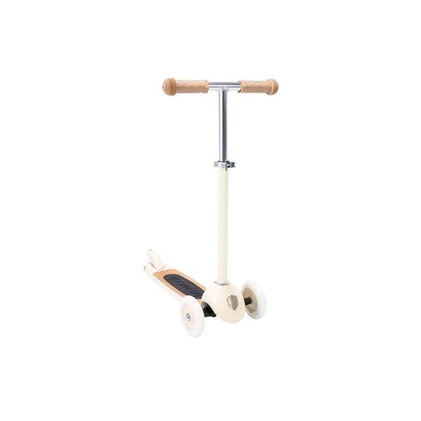 Banwood Kids 3 Wheel Scooter with Basket (Cream)