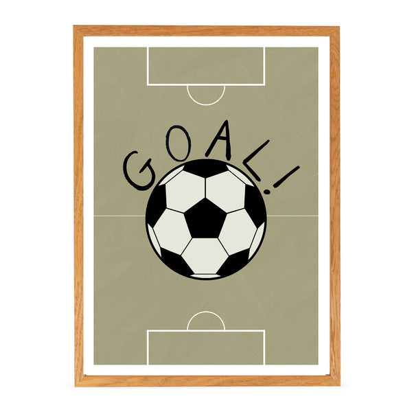 'GOAL' Hand Painted Football Art Print