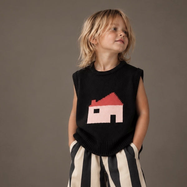 Home Grown House Print Sleeveless Knit Vest