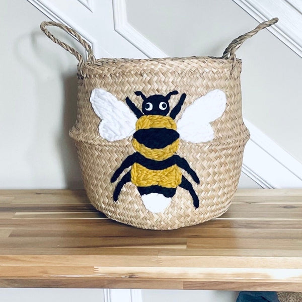 Bumble Bee Handwoven Storage Basket (Medium)