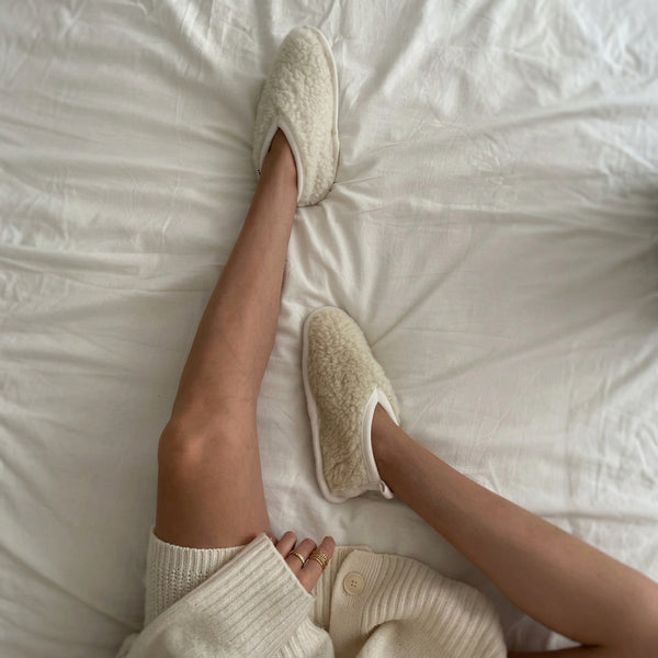 MAMA Bini Merino Wool Slippers (Milk)
