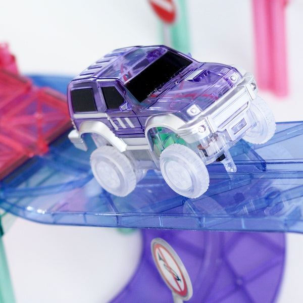 Race Track Car Magnetic Tiles (Pastel Purple)