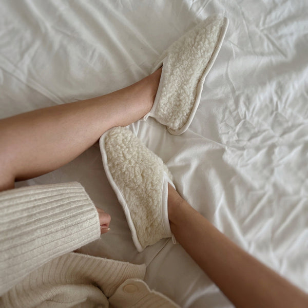 MAMA Bini Merino Wool Slippers (Milk)