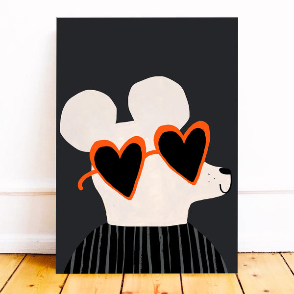 'Mouse Love' Hand Painted Art Print