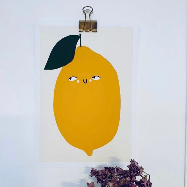'Lemon' Hand Painted Art Print - Yaya Studio
