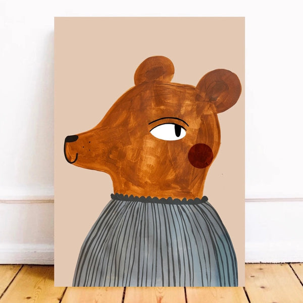 'Baby Bear' Hand Painted Art Print