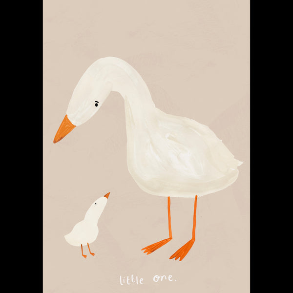 'Little One' Hand Painted Art Print (Blue, Pink or Beige)