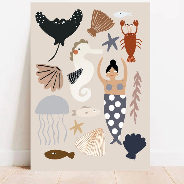 'Under the Sea' Hand Painted Art Print