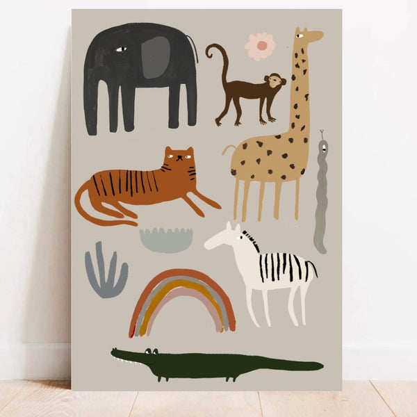 'Safari' Hand Painted Art Print