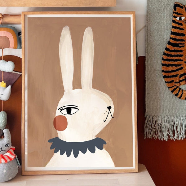 'Mrs Rabbit' Hand Painted Art Print