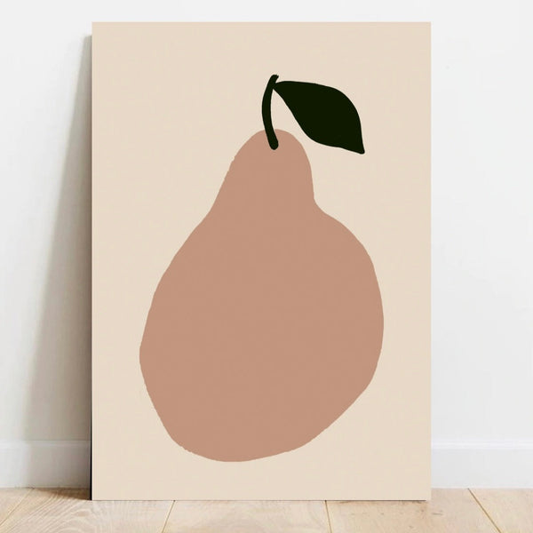 'Pink Pear' Hand Painted Art Print