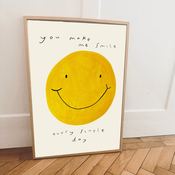 'You Make Me Smile' Hand Painted Art Print