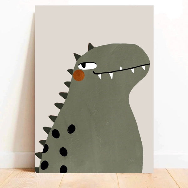 'Mr Dinosaur' Hand Painted Art Print