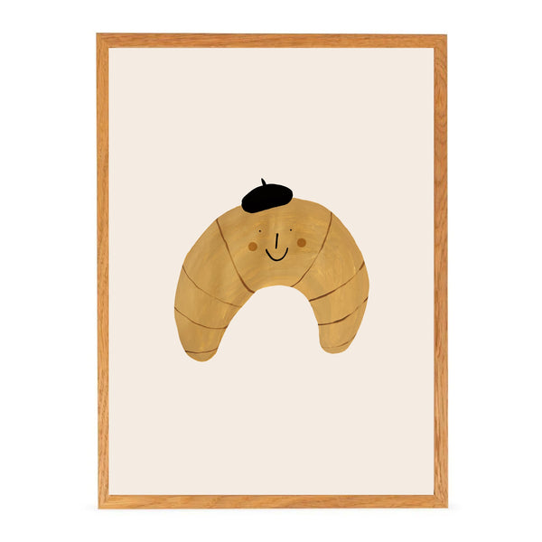 'Mr Croissant' Hand Painted Art Print