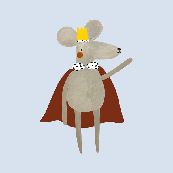 'King Mouse' Hand Painted Art Print