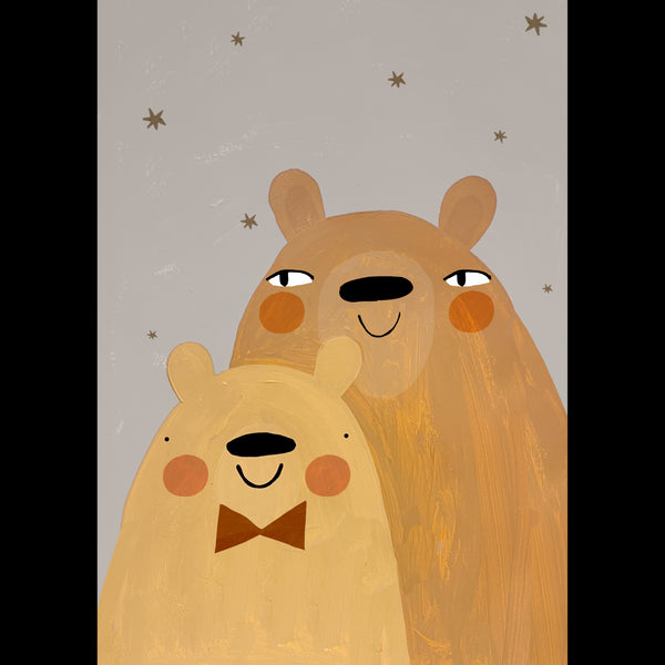 'Bear Hugs' Hand Painted Art Print