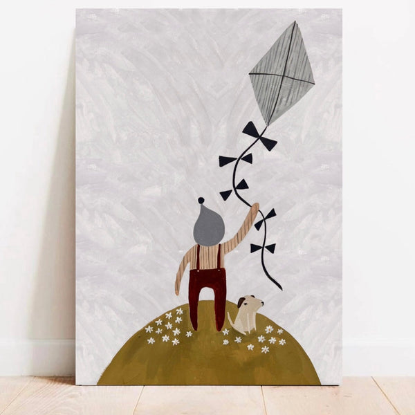 'Let’s Go Fly a Kite' Hand Painted Art Print