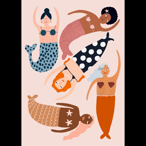 'Mermaid' Hand Painted Art Print