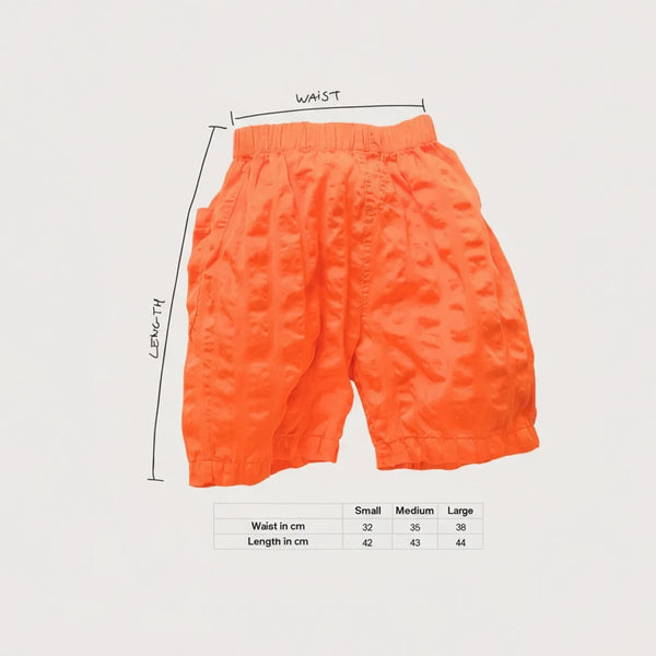 Adult Kit Giant Seersucker Cotton Board Shorts (Orange)