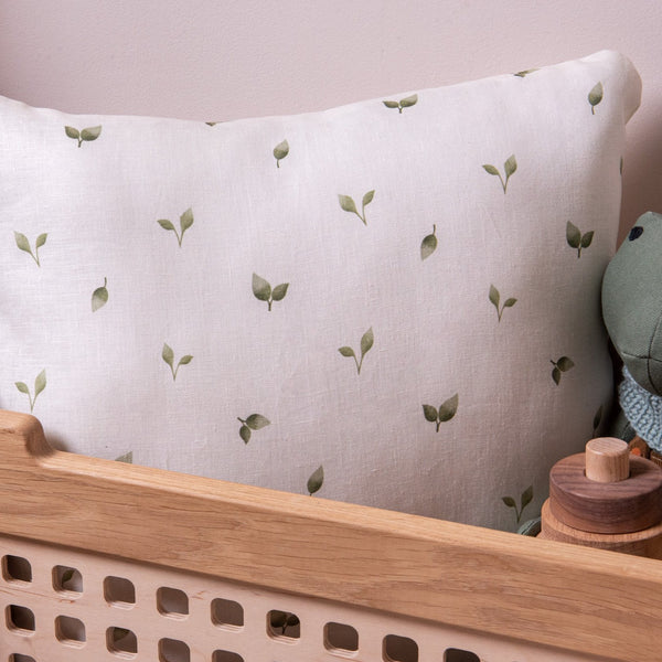 Allotment Leaf Print Linen Cushion