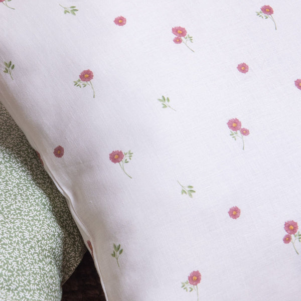 Meadow Floral Print Linen Cushion