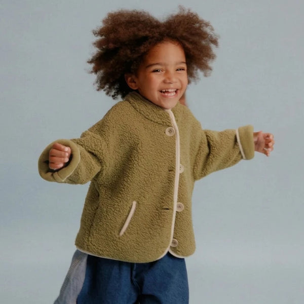 Lorah Moss Borg Teddy Button Up Jacket