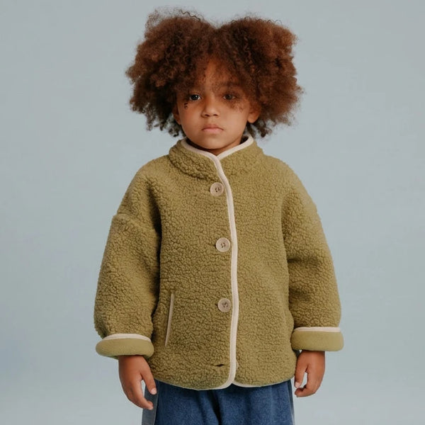 Lorah Moss Borg Teddy Button Up Jacket