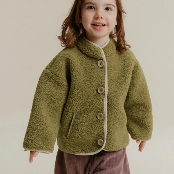 Lorah Moss Borg Teddy Button Up Jacket