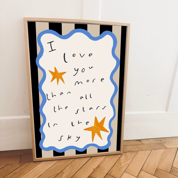 'I Love You More' Hand Painted Art Print