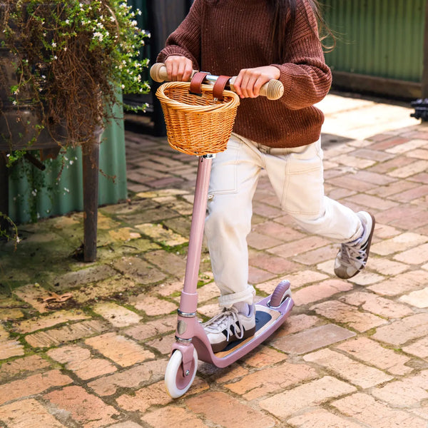 Banwood Kids Maxi Scooter with Basket (Dusty Pink)