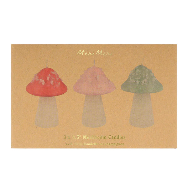 Mushroom Toadstall Candles, Pack of 3